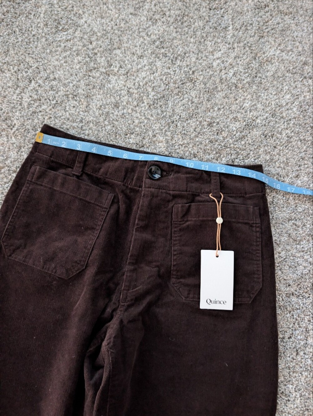Quince NWT Stretch Courdoroy Cropped Wide Leg Size 8 Patch Pockets Brown - Picture 3 of 7